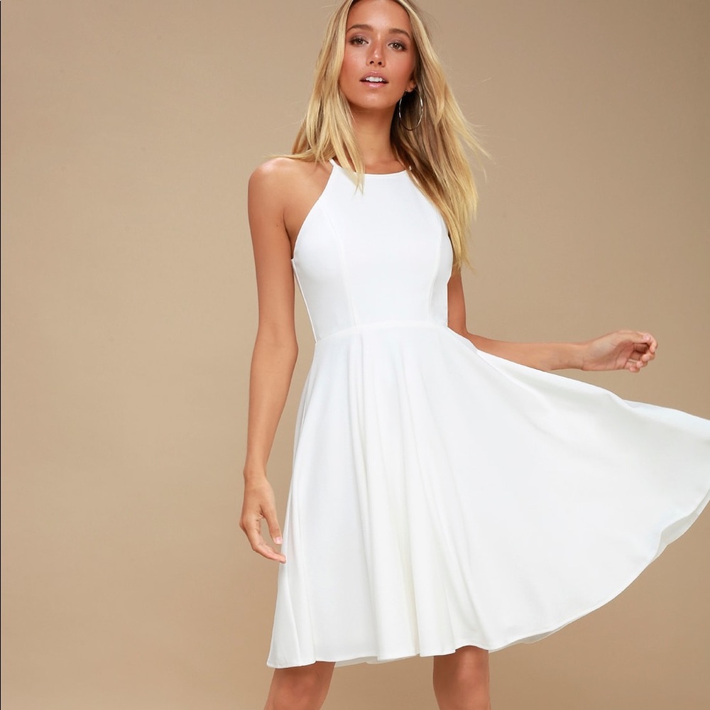 Lulu’s Irresistible Charm White Midi Dress